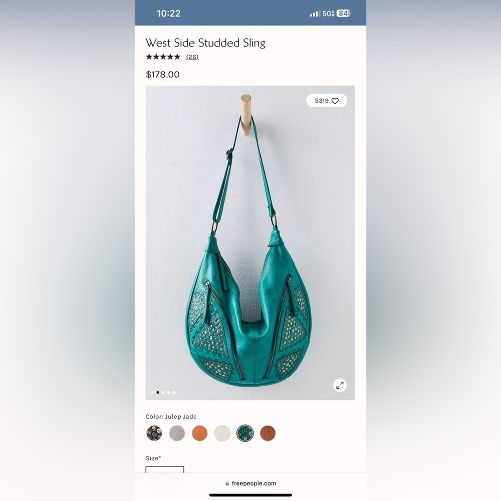 Free People West Side Studded Sling in Julep Jade